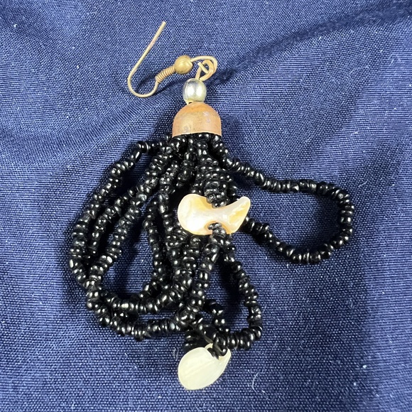 Necklace Tribal Black Multi-Color Multi-Strand Beaded Vintage Bohemian - Picture 10 of 11